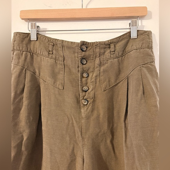 Anthropologie Cropped Wide Leg High Waist Pants - Picture 3 of 5